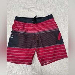 BURTON ANALOG Red Board Swim Surf Beach Shorts Size 33